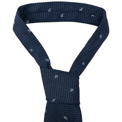 Vintage 2000s Burberry Monogram Silk Tie | O/S, Navy