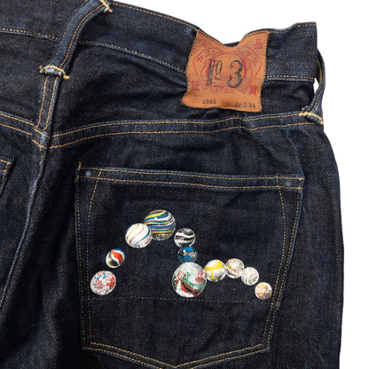 Vintage Evisu Marble Double Gull Japanese Denim Jeans Size W28