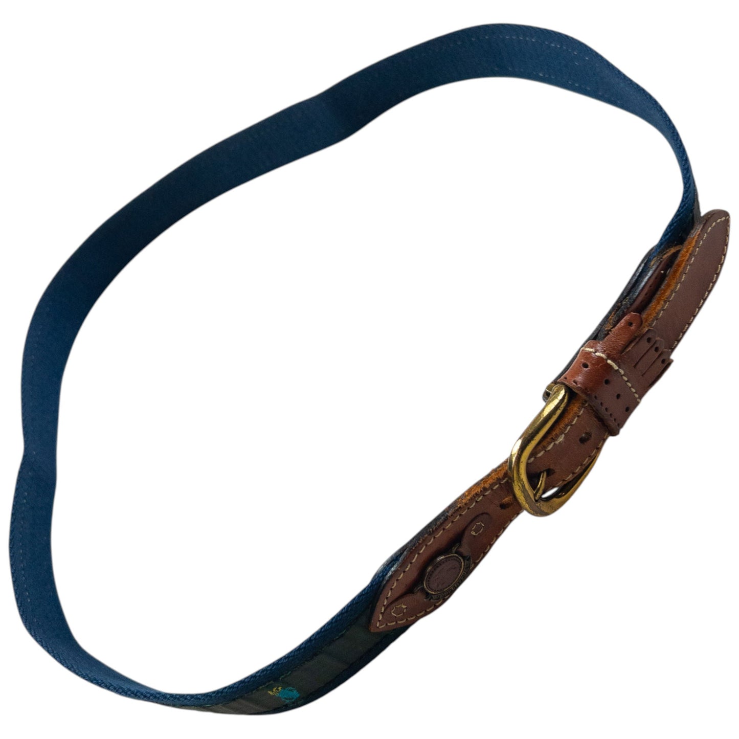 Vintage 80s Burberry Golf Print Belt Size L | O/S, Gold