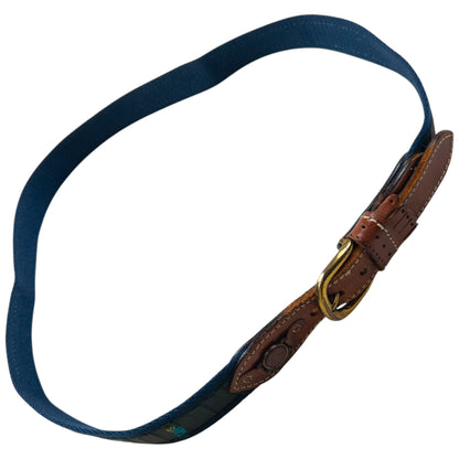 Vintage 80s Burberry Golf Print Belt Size L | O/S, Gold