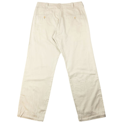 Vintage 2000s Yohji Yamamoto Linen Trousers Size W34 | W34, Cream