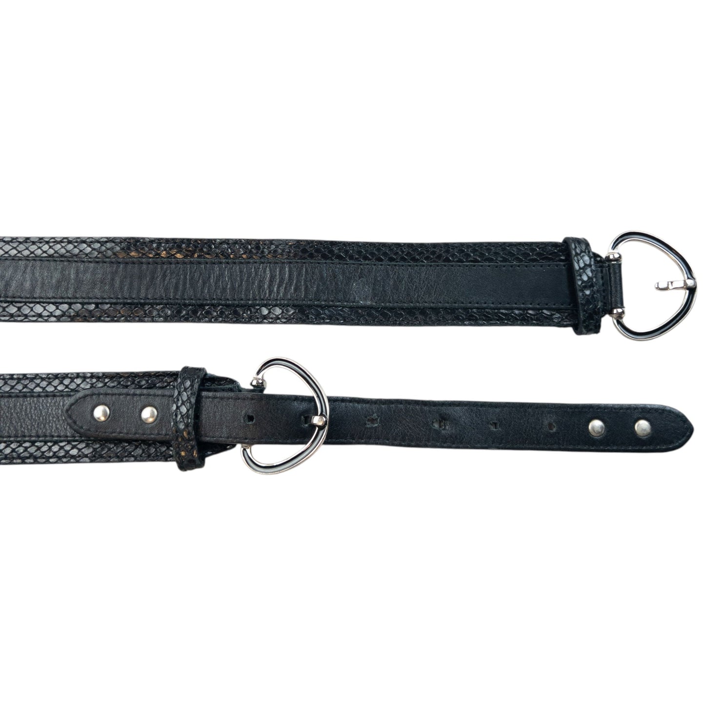Vintage 2000s Dolce & Gabbana Leather Snakeskin Belt Size L | O/S, Black