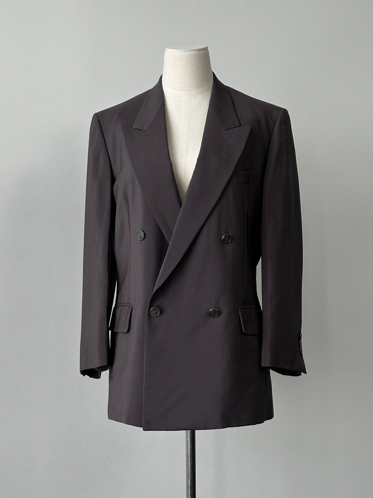 Christian Dior Monsieur 1980s Bespoke Button Double Breasted Blazer - M