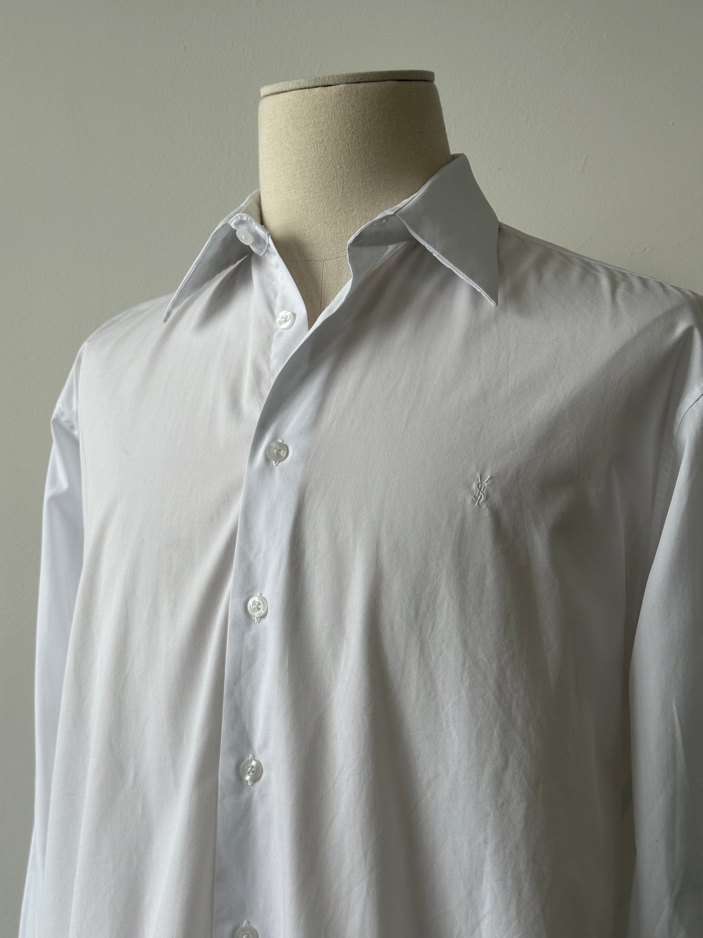 Yves Saint Laurent Pour Homme 2000s Cotton Dress Shirt - L-XL