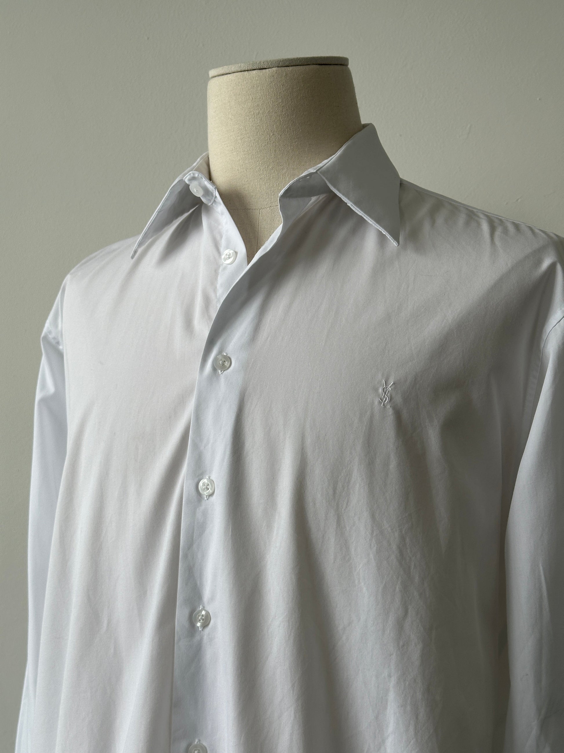 Yves Saint Laurent Pour Homme 2000s Cotton Dress Shirt - L-XL