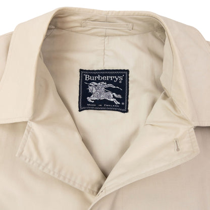 Vintage 90s Burberry Button Up Trench Jacket Size L | Large, Cream