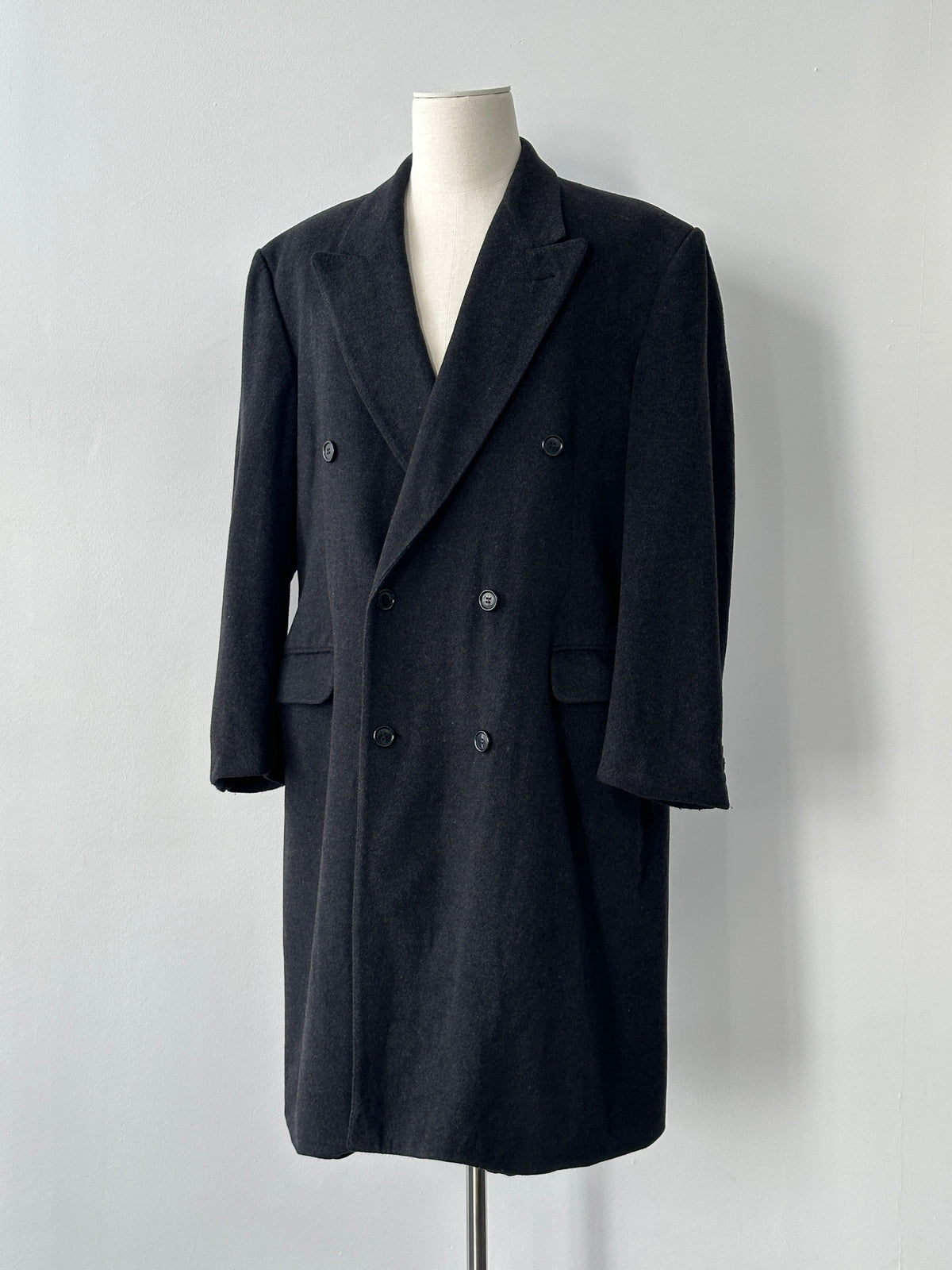 Vintage 1990s Wool Cashmere Double Breasted Coat - XL