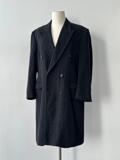 Vintage 1990s Wool Cashmere Double Breasted Coat - XL