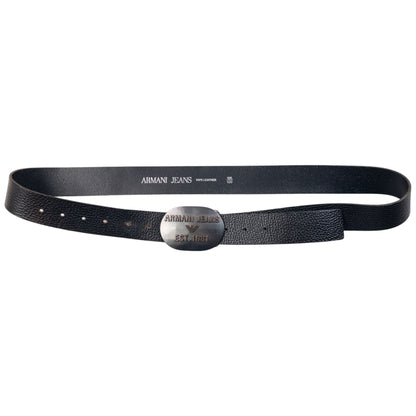 Vintage 2000s Armani Jeans Leather Belt Size XL | XL, Black