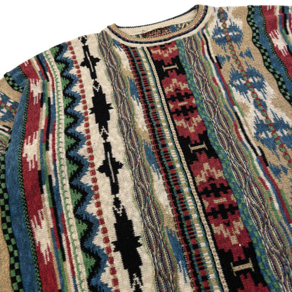 Vintage Pattern Knit Jumper Size XL | XL, Multi