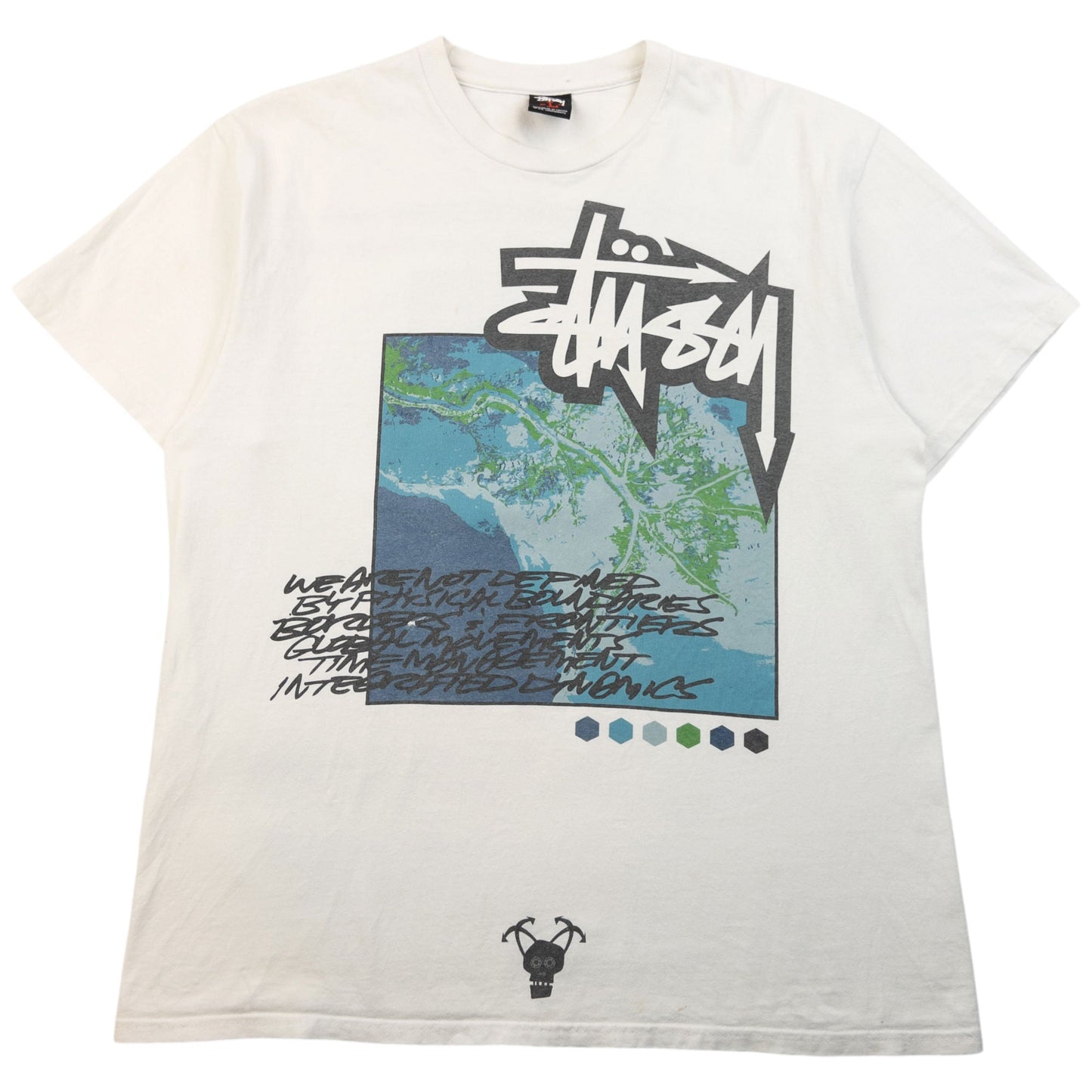 Vintage 2000s Stussy X Futura Graphic T Shirt Size L | Large, White