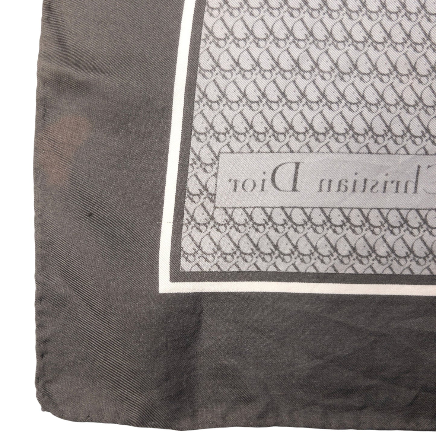 Vintage Dior Monogram Stripe Silk Scarf