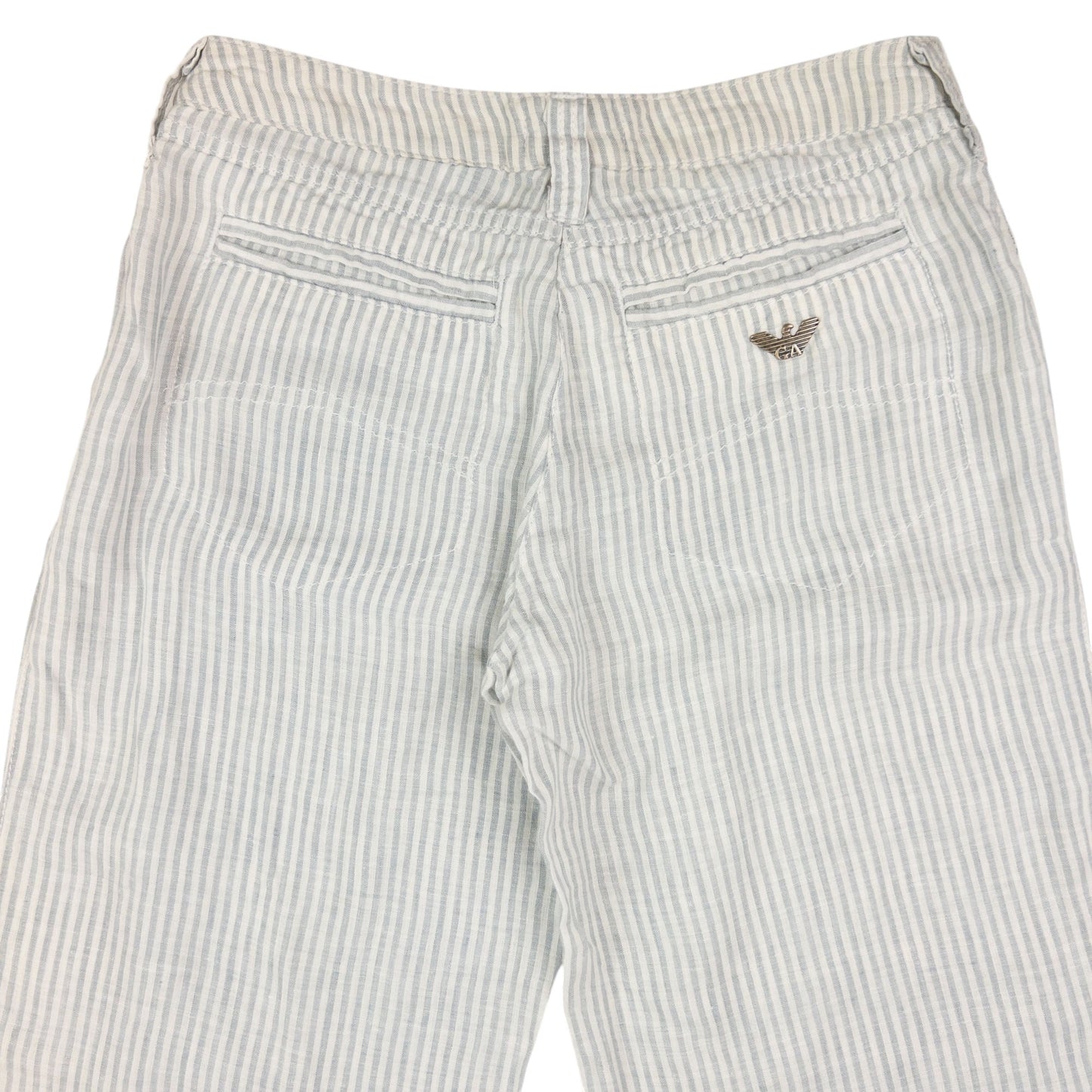 Vintage Armani Jeans Striped Linen Trousers Size W27