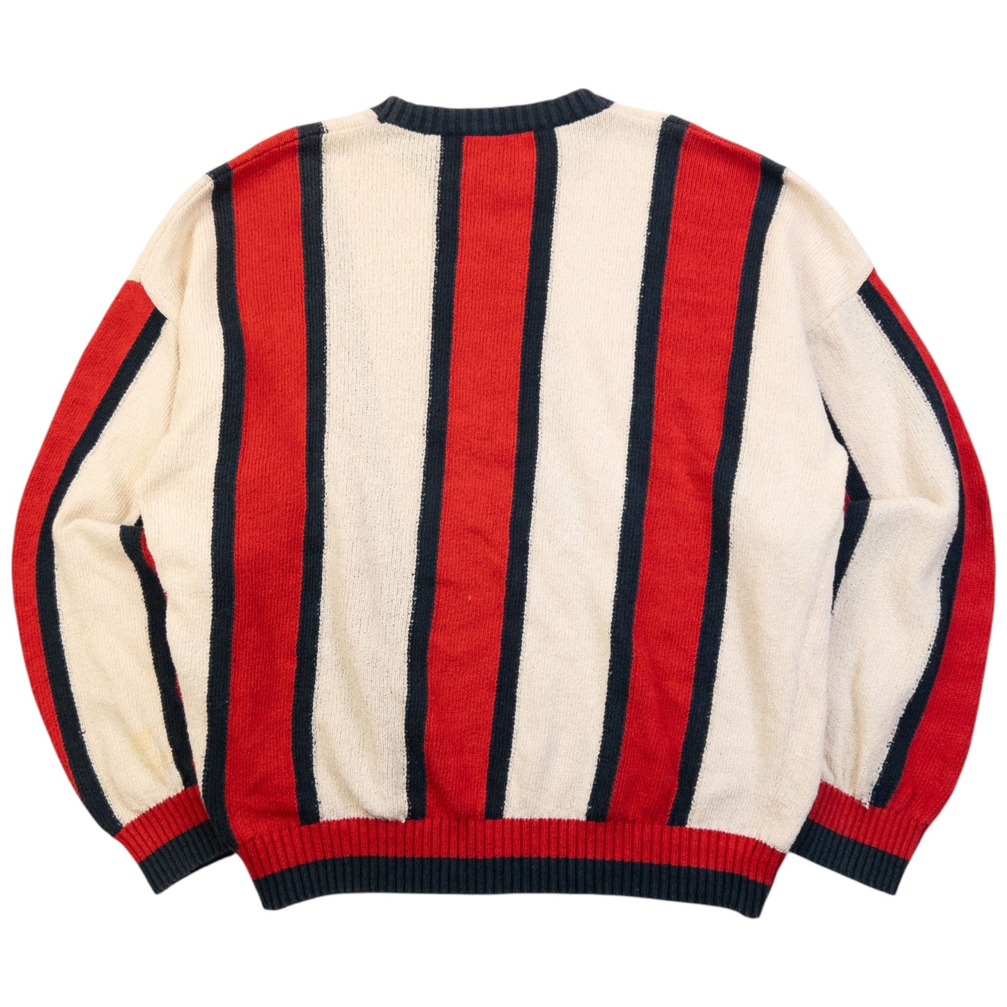Vintage 90s Valentino Striped Jumper Size M | Medium, Red, Navy, Cream