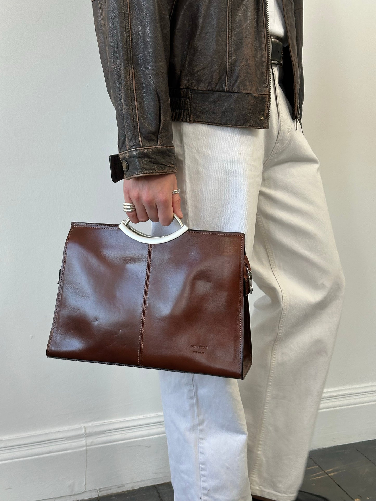 Italian Vintage 1990s Leather Crossbody Bag