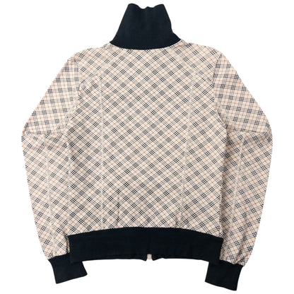 Vintage Burberry Blue Label Nova Check Zip Up Sweatshirt Womens Size S