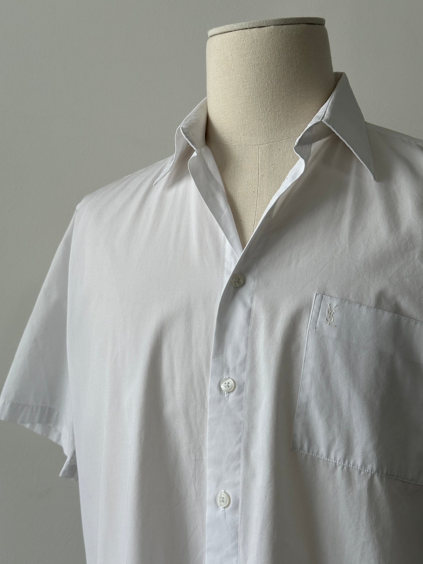 Yves Saint Laurent Pour Homme 2000s Cotton Short Sleeve Shirt - L
