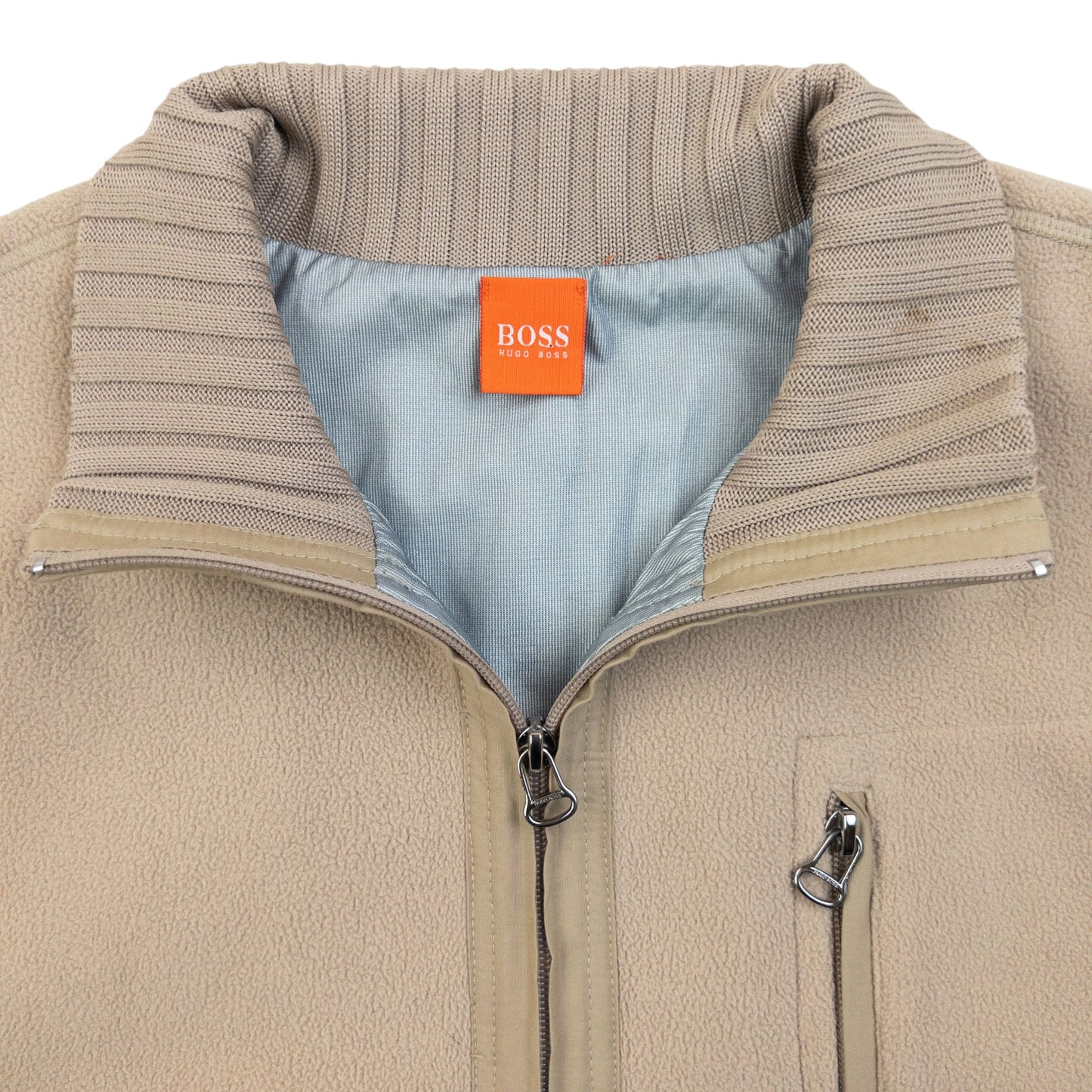 Vintage 2000s Hugo Boss Zip Up Fleece Jacket Size L | Large, Beige