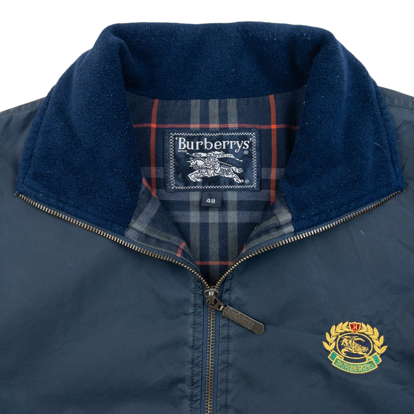 Vintage 90s Burberry Nova Check Lined Jacket Size M | Medium, Navy
