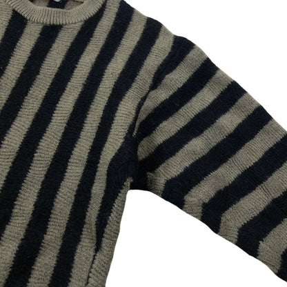 Vintage 80s Issey Miyake Striped Wool Jumper Womens Size S | Small, Black