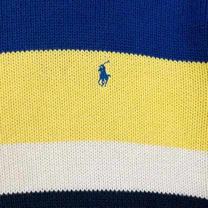 Vintage 90s Polo Ralph Lauren Striped Knit Jumper Size M | Medium, Red