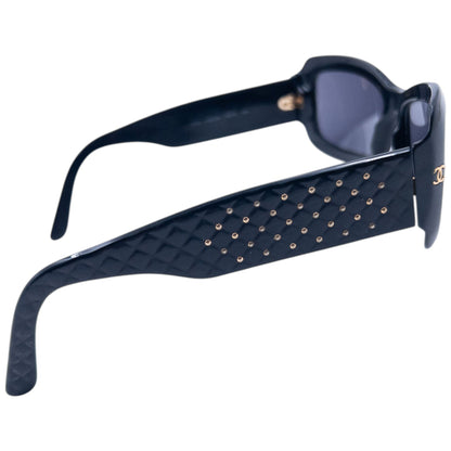 Vintage 90s Chanel Embossed Sunglasses | O/S, Black