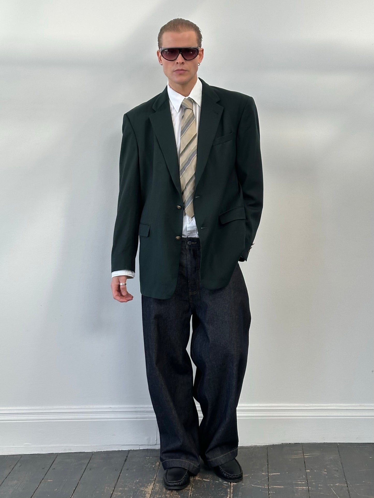 Burberry 1990s Pure Wool Bespoke Button Blazer - 44L
