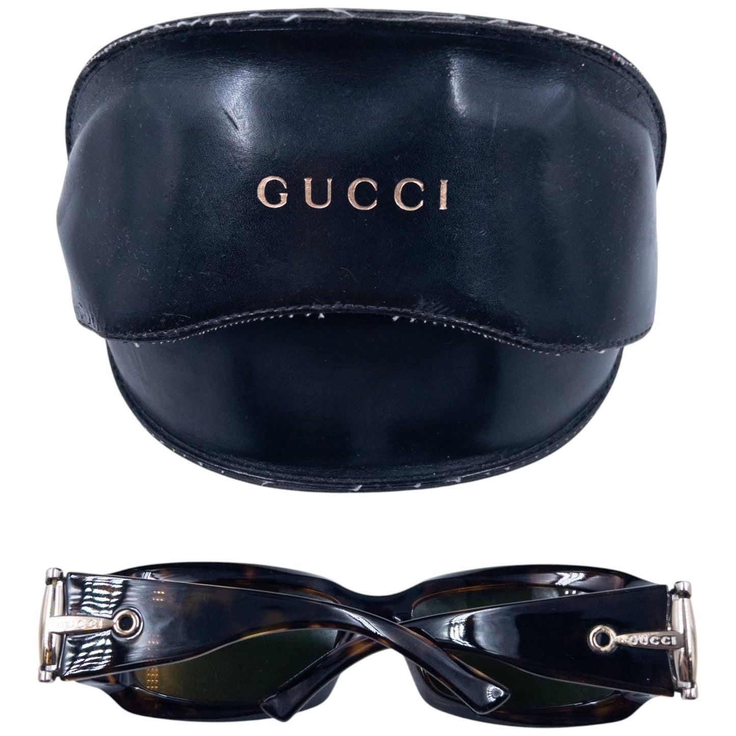 Vintage Gucci Horse Bit Tortoise Shell Sunglasses