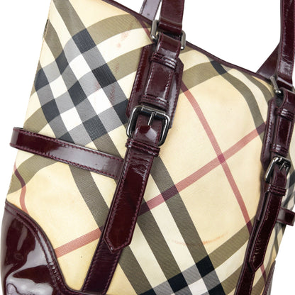 Vintage 2000s Burberry Nova Check Shoulder Bag | O/S, Beige, Burgundy