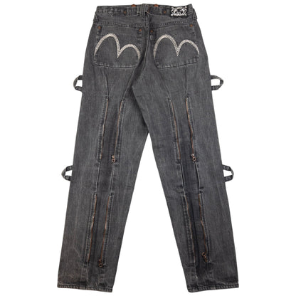 Vintage Evisu Zip Bondage Double Gull Japanese Denim Jeans Size W29