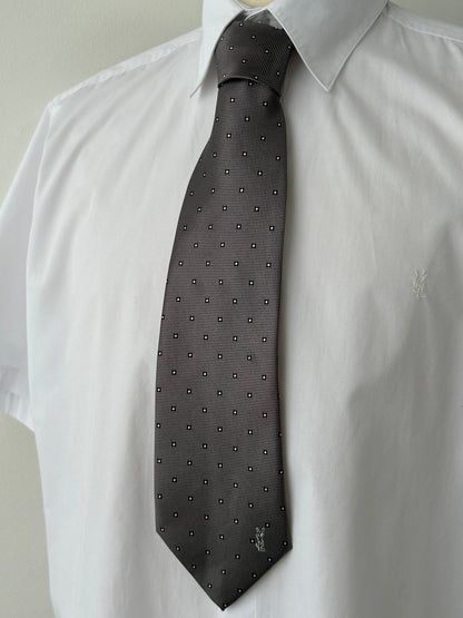 Yves Saint Laurent 1990s Pure Silk Logo Tie