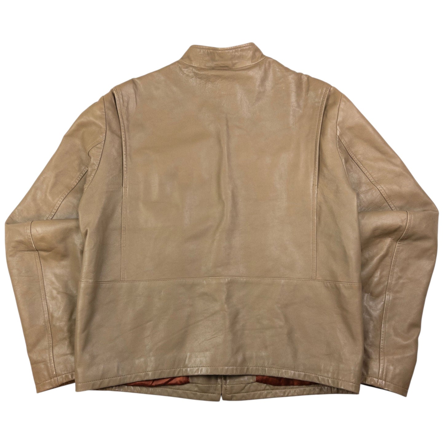 Vintage Armani Jeans Leather Biker Jacket Size M