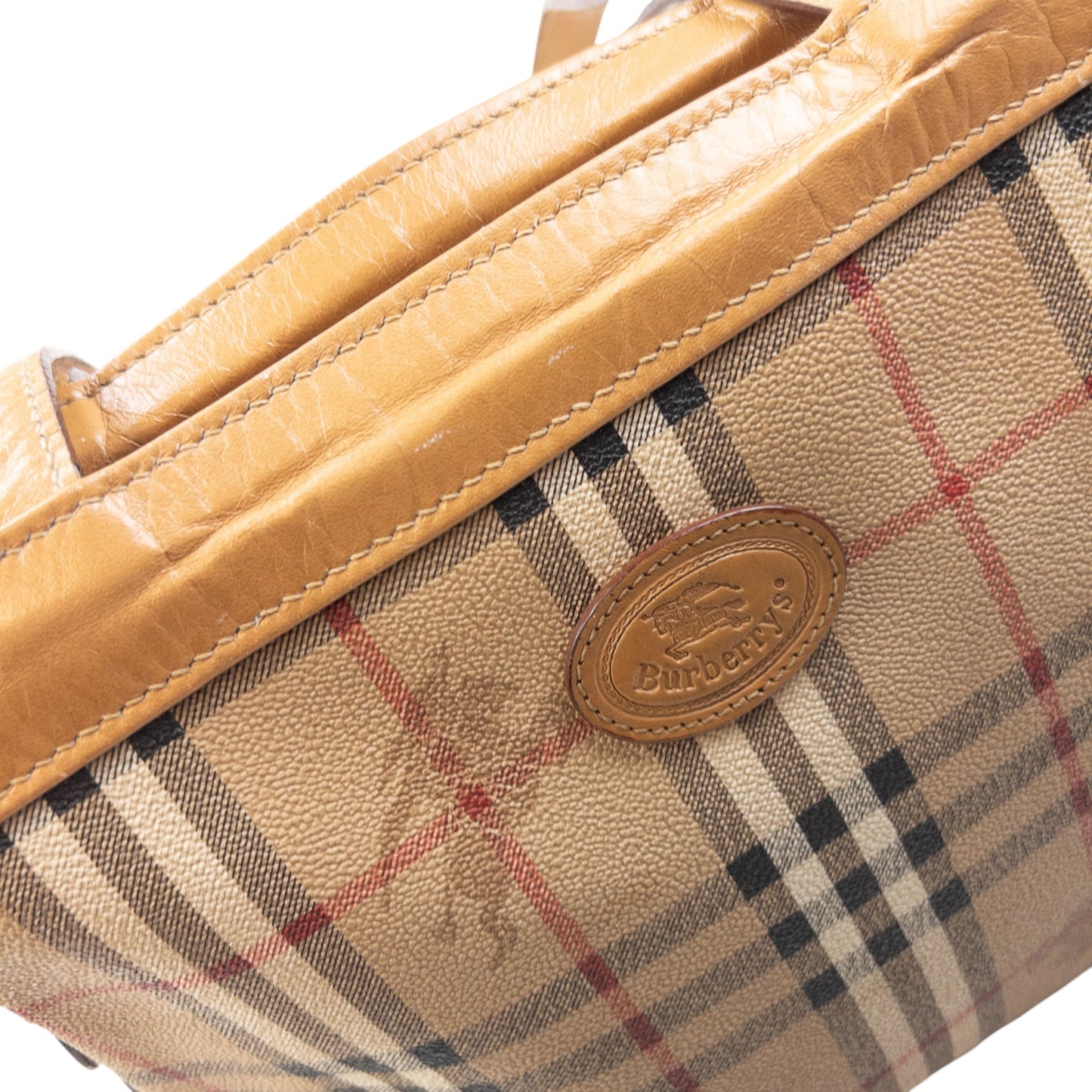 Vintage 80s Burberry Nova Check Leather Crossbody Bag