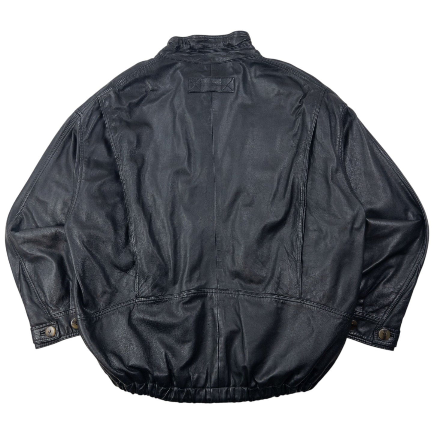 Vintage 90s Burberry Nova Check Lined Leather Jacket Size L