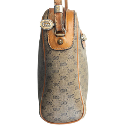 Vintage 80s Gucci Monogram Leather Crossbody Bag | O/S, Beige