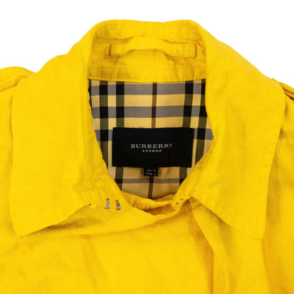Vintage 2000s Burberry Button Up Trench Jacket Womens Size S | Small, Yellow