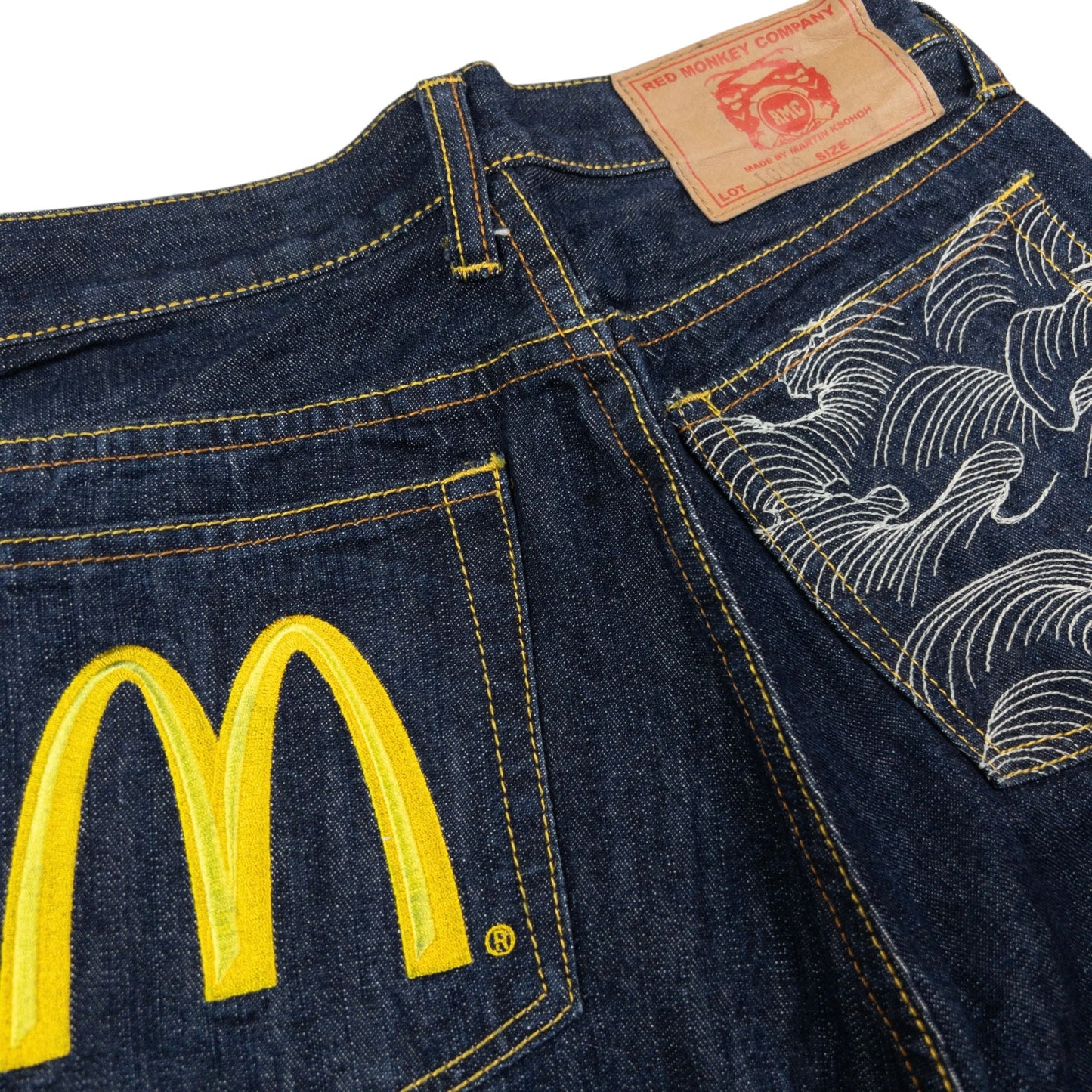 Vintage RMC Red Monkey Company X Mcdonalds Embroidered Denim Jeans Size W26