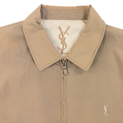 Vintage 90s YSL Yves Saint Laurent Harrington Jacket Size L | Large, Beige
