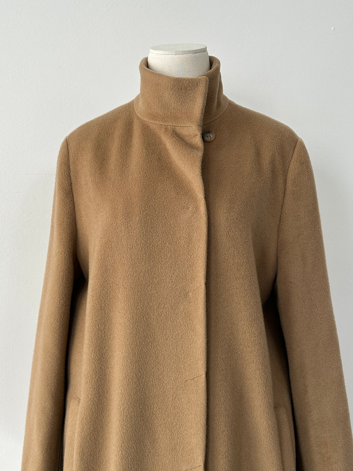 Iblues Italian Vintage 1990s Wool High Neck Floor Length Coat - L