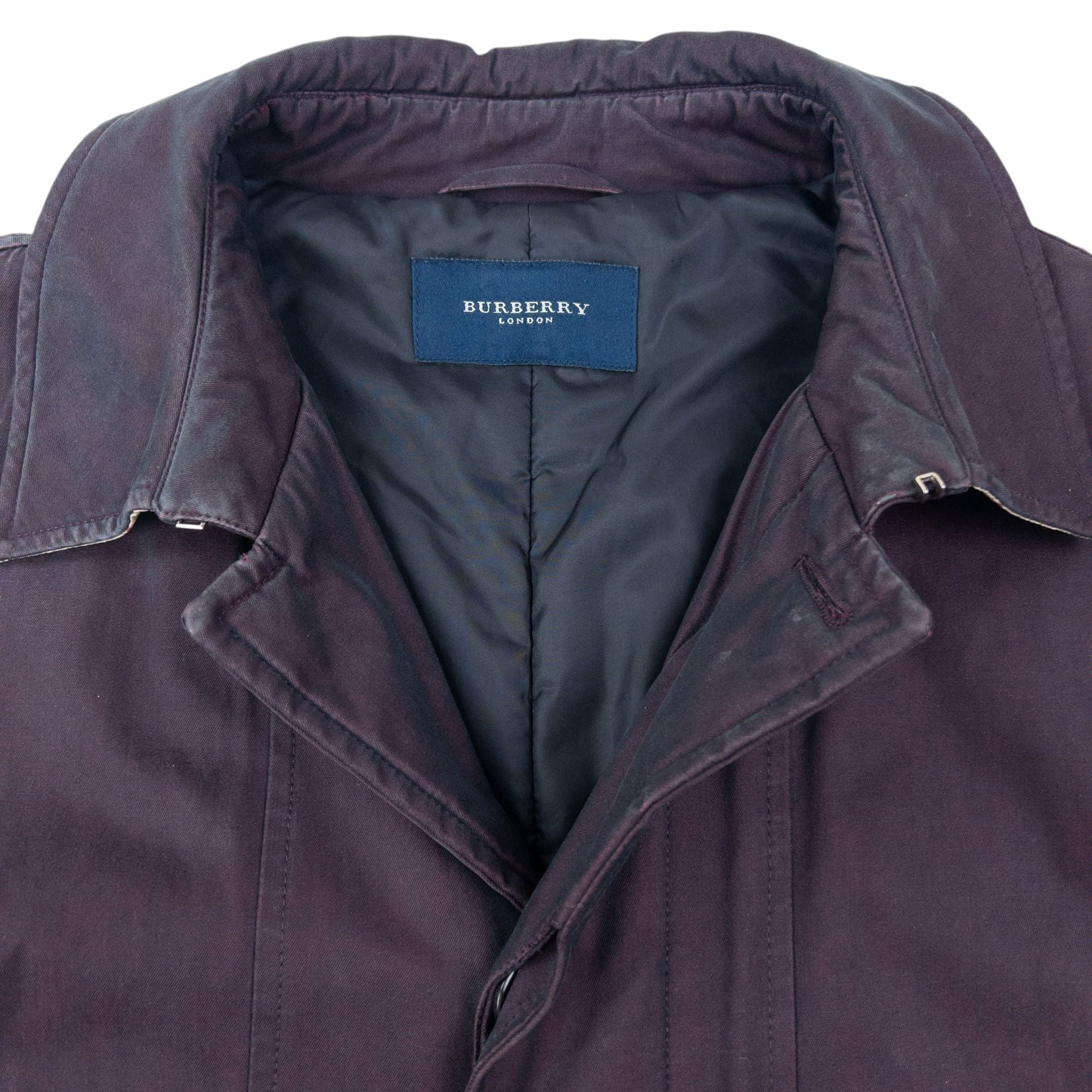 Vintage 2000s Burberry Button Up Trench Jacket Size L | Large, Purple
