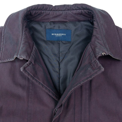 Vintage 2000s Burberry Button Up Trench Jacket Size L | Large, Purple