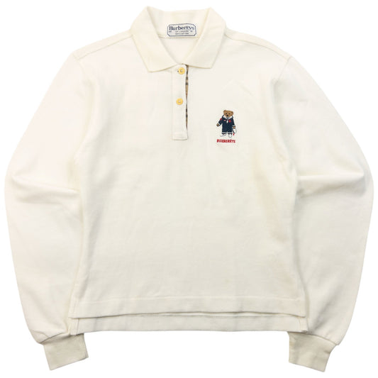 Vintage 90s Burberry Nautical Bear Long Sleeve Polo Shirt Womens Size S | Small, Red