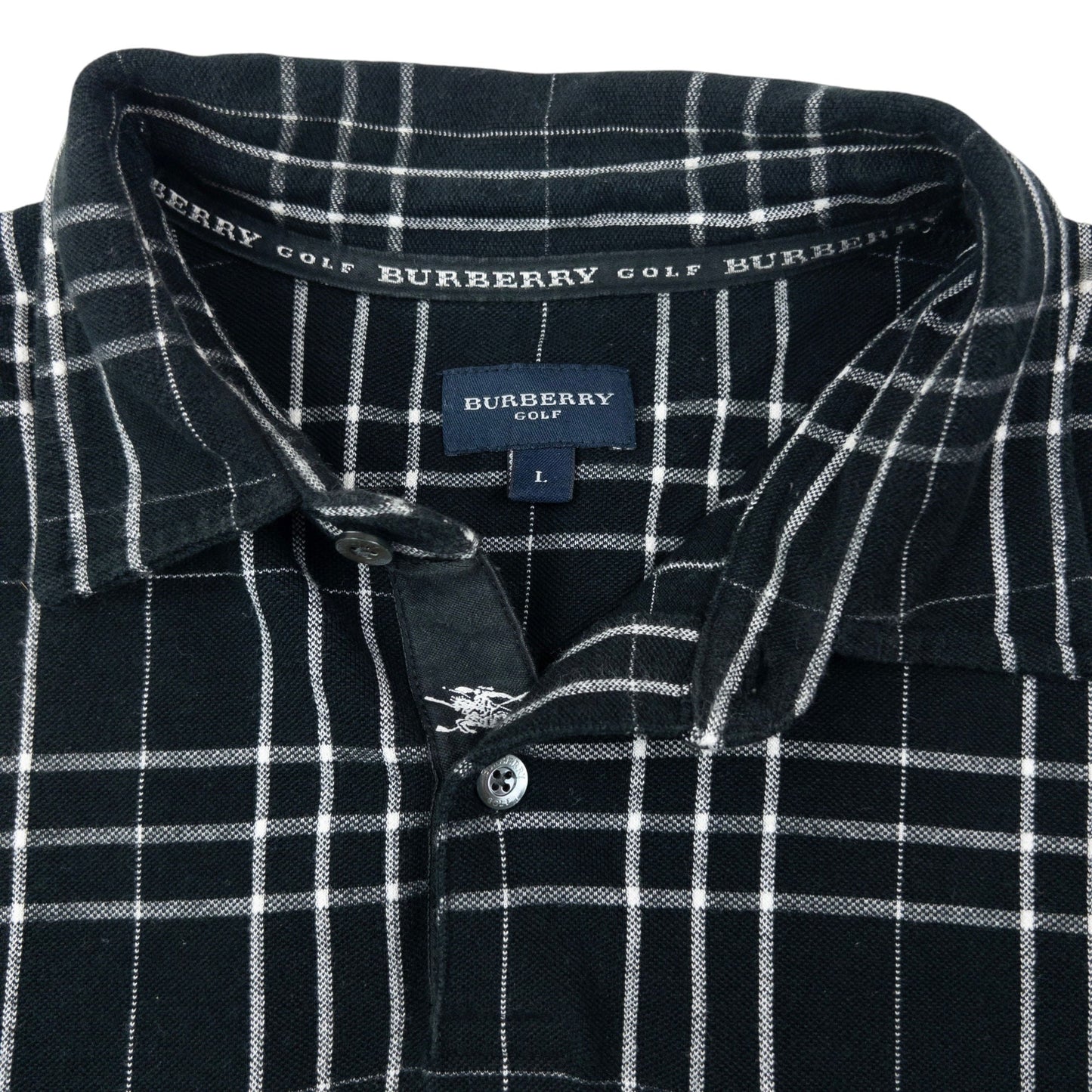 Vintage 2000s Burberry Golf Nova Check Polo Shirt Size L | Large, Black