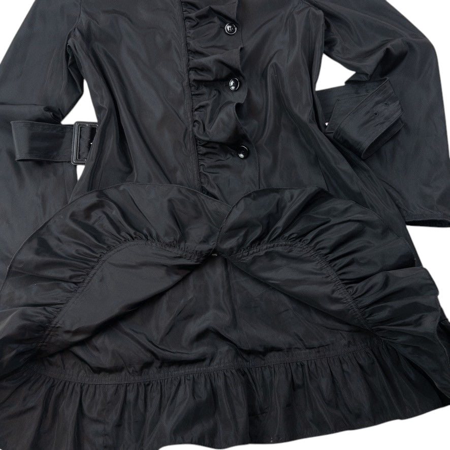 Vintage Dolce & Gabbana Belt Waist Ruffle Jacket Womens Size M | Medium, Black