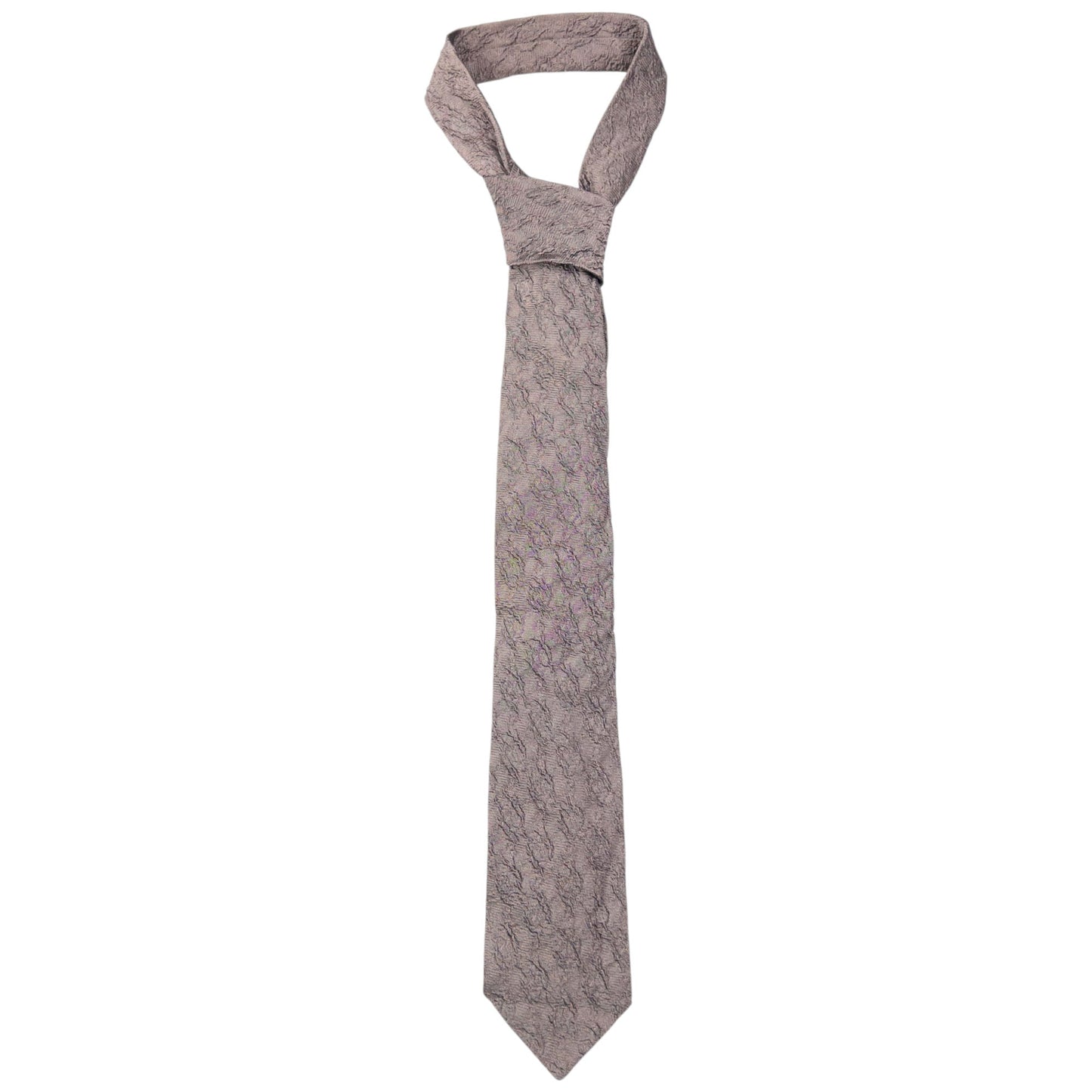 Vintage 2000s Issey Miyake Crinkle Silk Tie | O/S, Grey