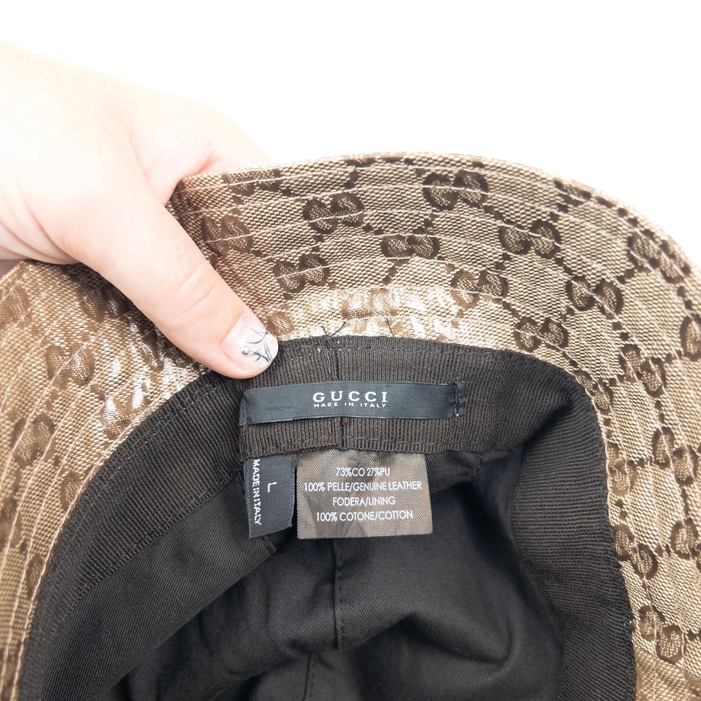 Vintage 2000s Gucci By Tom Ford Monogram Bucket Hat Size L | O/S, Brown