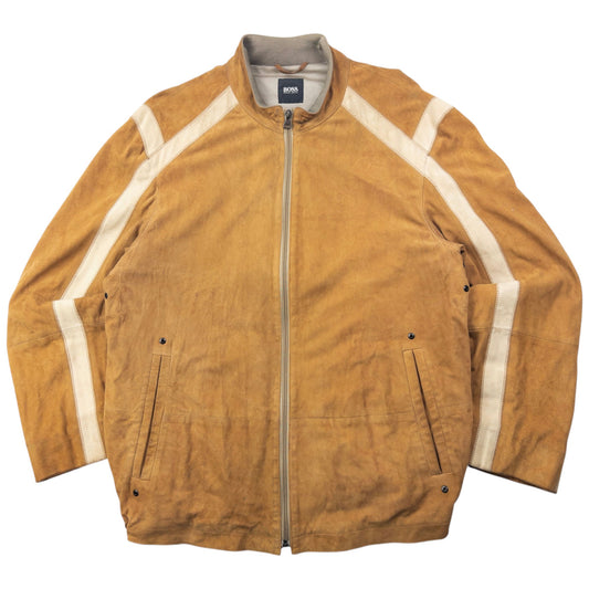 Vintage 2000s Hugo Boss Zip Up Suede Jacket Size L
