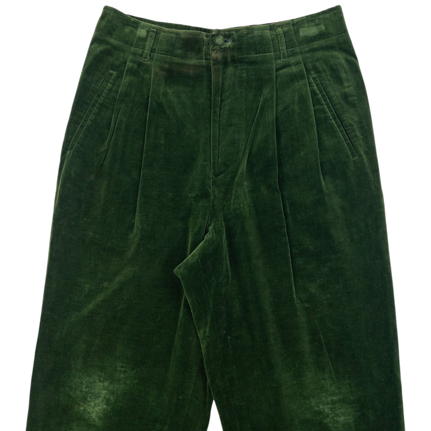 Vintage 90s Jean Paul Gaultier Velour Stirrup Trousers Size W32 | W32, Green