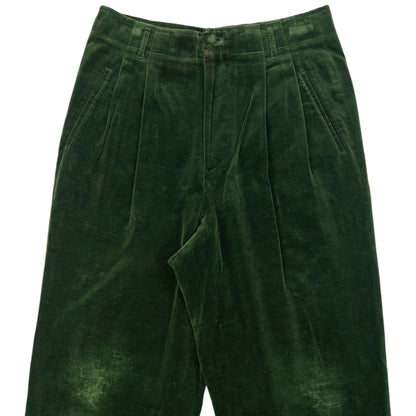 Vintage 90s Jean Paul Gaultier Velour Stirrup Trousers Size W32 | W32, Green