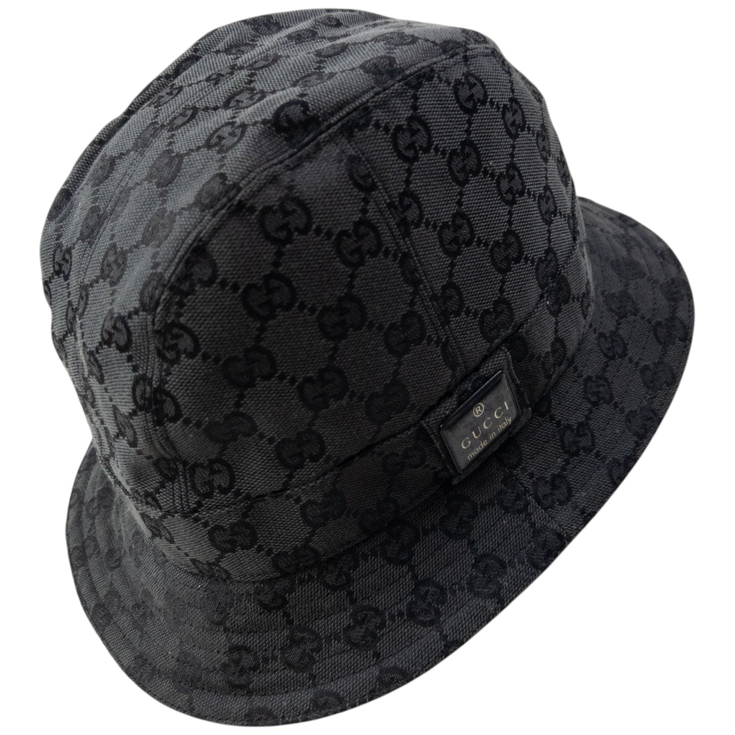 Vintage 2000s Gucci Monogram Bucket Hat Size L | O/S, Grey